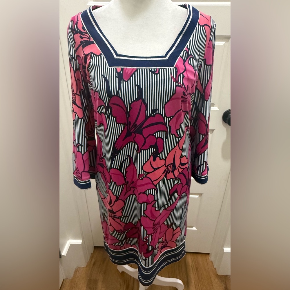 Laundry by Shelli Segal. Striped Floral Tunic Dress. Size XS.
